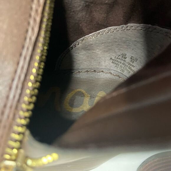 SAM EDELMAN PETER LEATHER ANKLE BOOTS BROWN - Picture 11 of 11